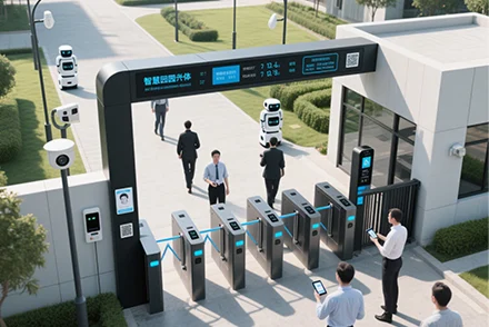 دەروازەی بەربەستی جۆلانەی پیادە لە دەرەوە